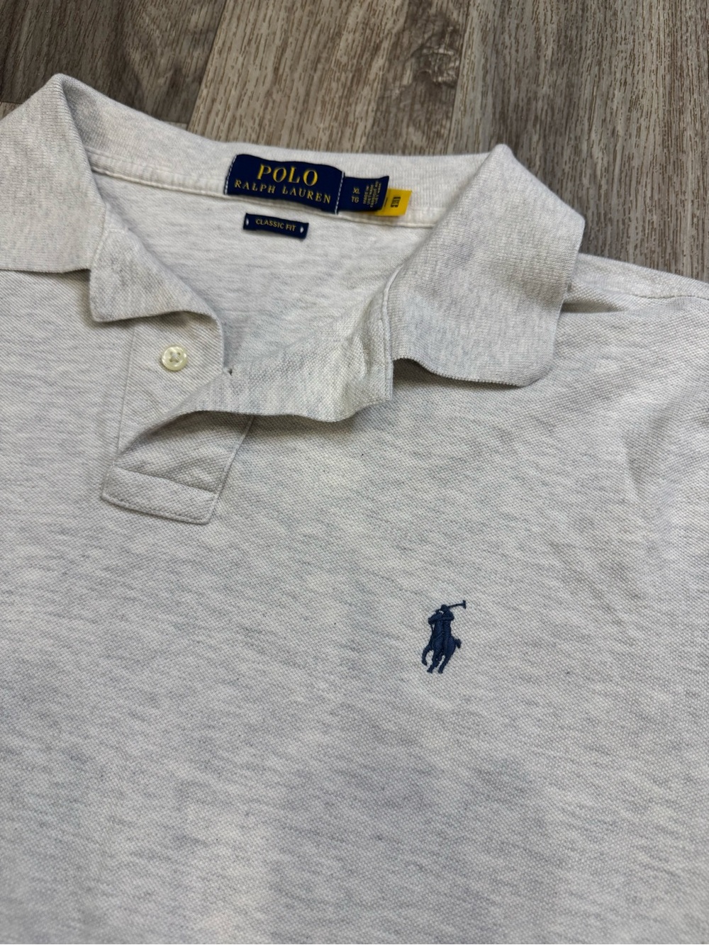 Polo Ralph Lauren Men’s XL Classic Fit Cream Heather Polo Shirt Cotton Pony